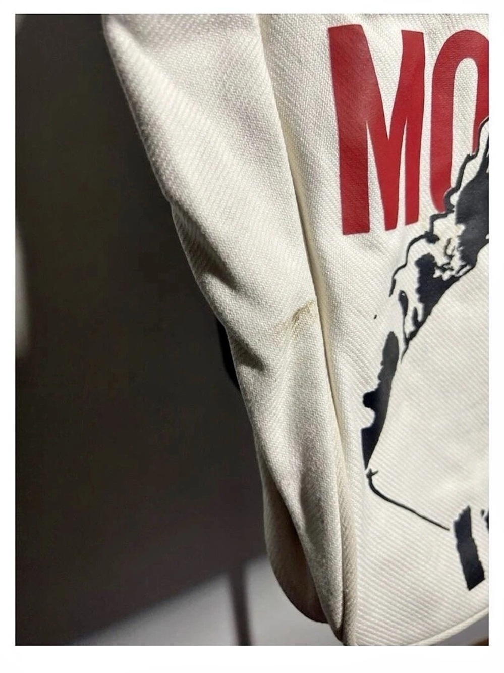 Moschino 30 Years for Ikram Canvas Tote Bag in White & Red - Picture 7 of 7